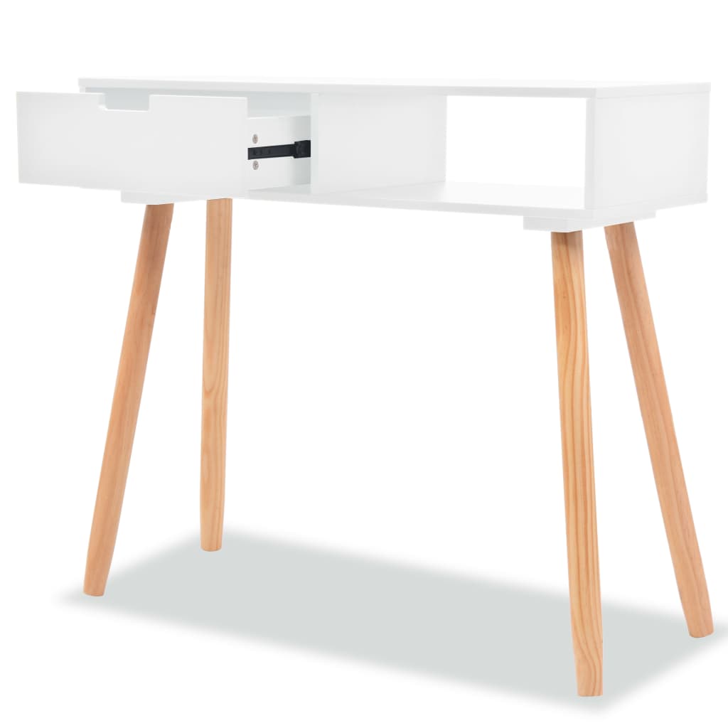Mesa consola - mesa de entrada de pinho maciço 80x30x72 cm branco