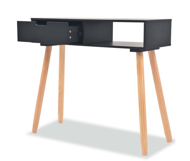 Mesa consola - mesa de entrada de pinho maciço 80x30x72 cm preto