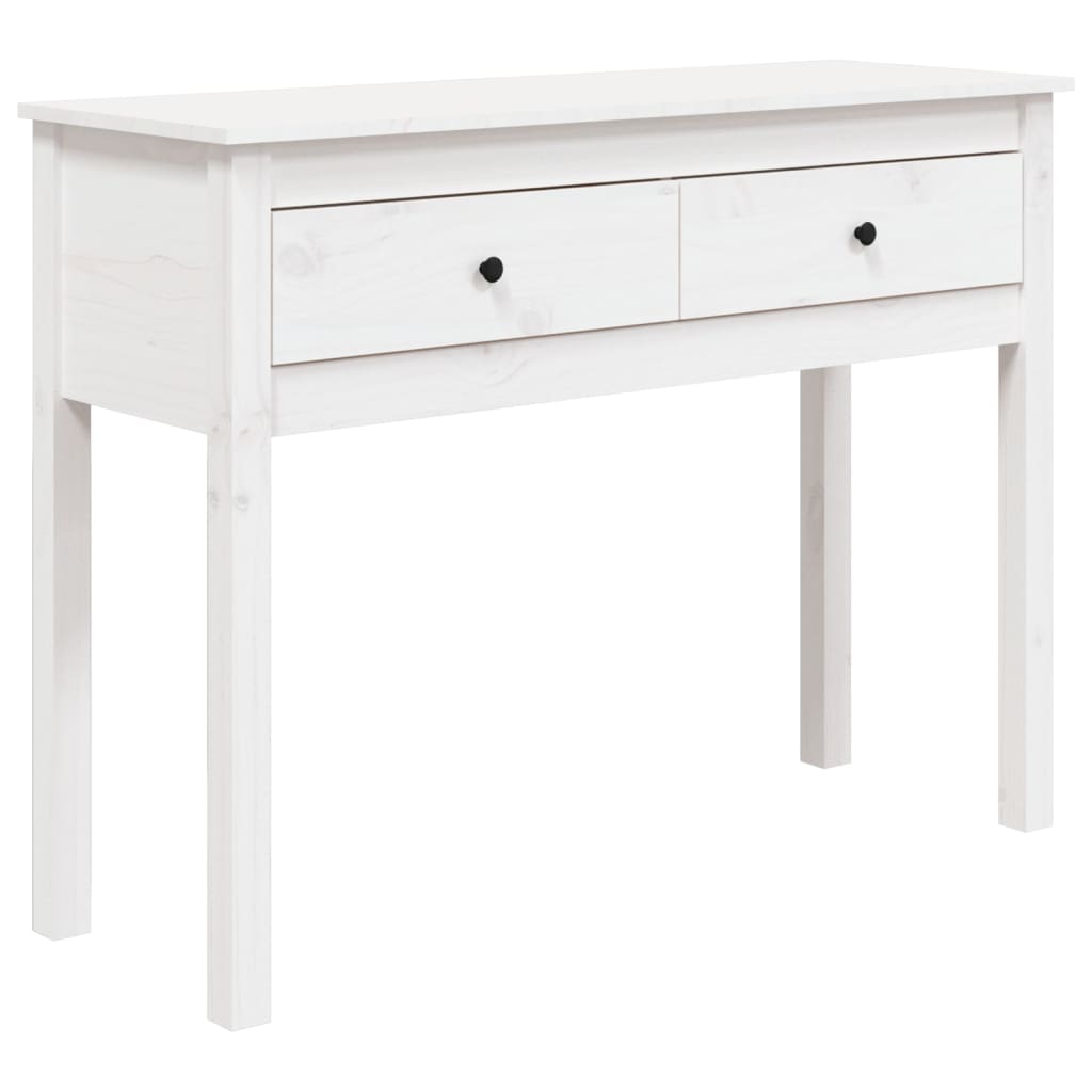 Mesa consola - mesa de entrada 100x35x75 cm pinho maciço branco