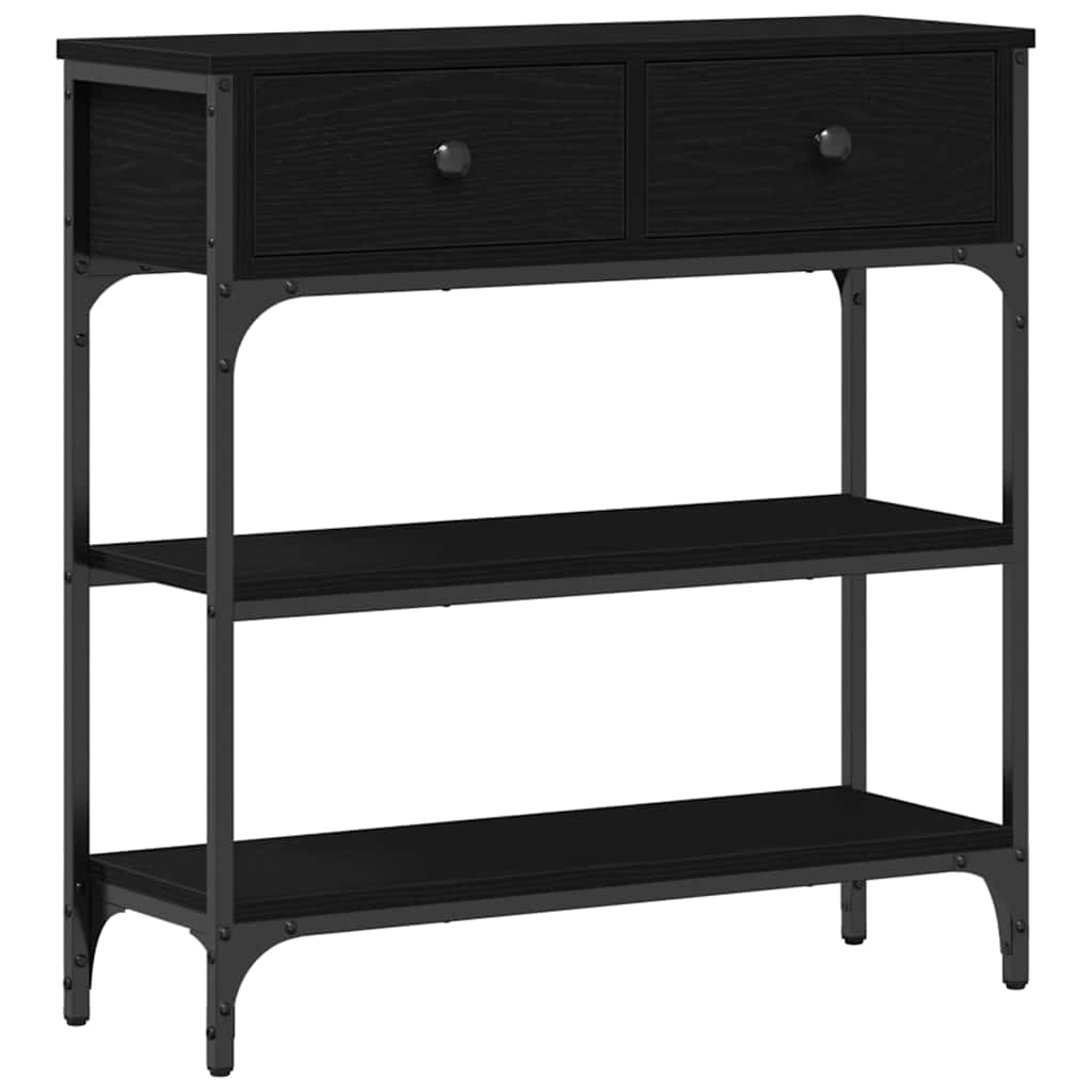Mesa consola - mesa de entrada com gaveta carvalho preto 72,5 x 25 x 75 cm