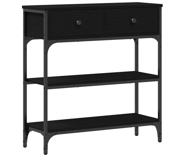 Mesa consola - mesa de entrada com gaveta carvalho preto 72,5 x 25 x 75 cm