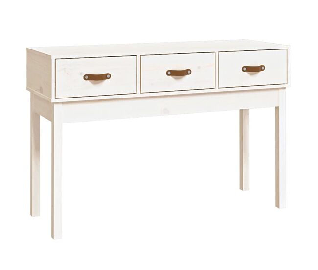 Mesa consola - mesa de entrada 114x40x75 cm pinho maciço branco
