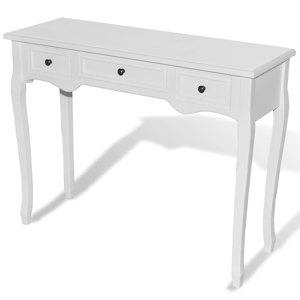 Toucador/mesa consola - mesa de entrada com três gavetas branco