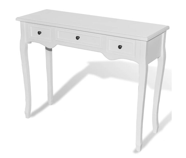 Toucador/mesa consola - mesa de entrada com três gavetas branco
