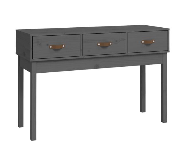 Mesa consola - mesa de entrada 114x40x75 cm madeira de pinho maciça cinzento