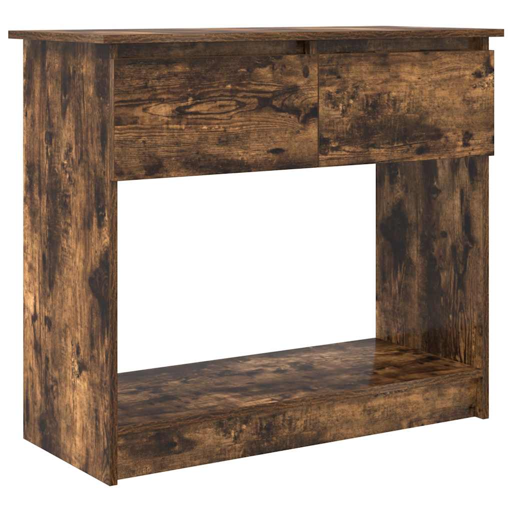 Mesa consola - mesa de entrada com gavetas 85,5x38,5x74,5 cm carvalho fumado