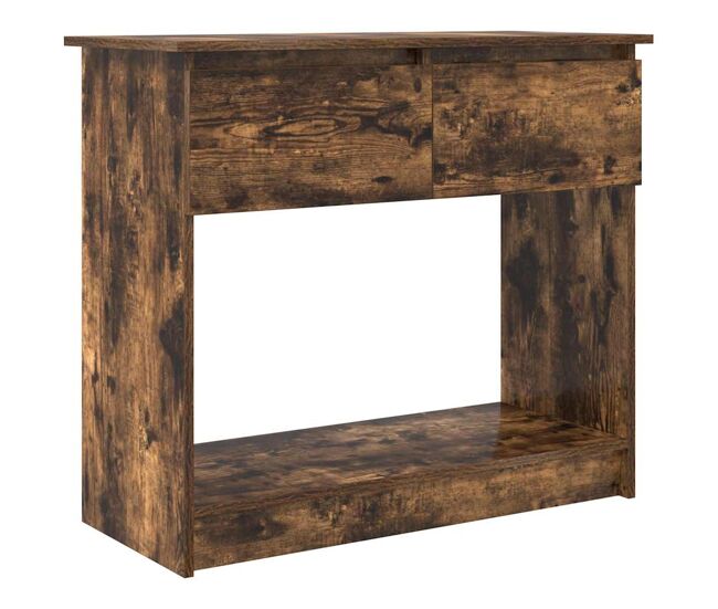 Mesa consola - mesa de entrada com gavetas 85,5x38,5x74,5 cm carvalho fumado