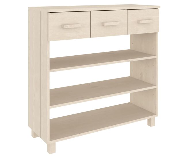 Mesa consola - mesa de entrada hamar 90x35x90 cm pinho maciço castanho-mel