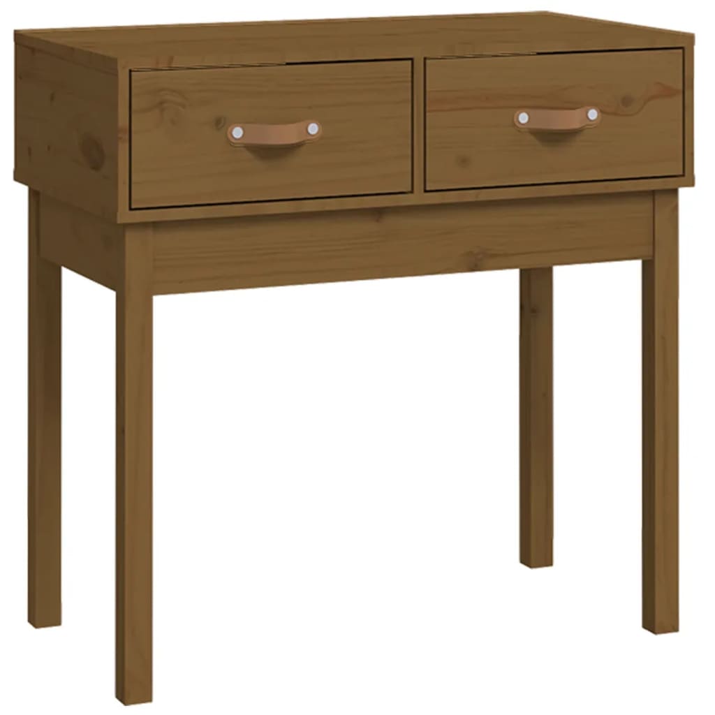 Mesa consola - mesa de entrada 76,5x40x75 cm madeira de pinho maciça castanho mel