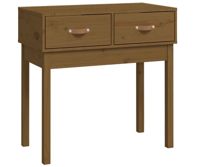 Mesa consola - mesa de entrada 76,5x40x75 cm madeira de pinho maciça castanho mel