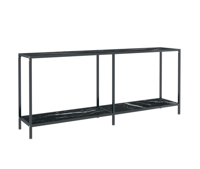 Mesa consola - mesa de entrada preto 180x35x75,5 cm vidro temperado