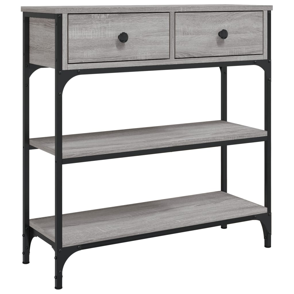 Mesa consola - mesa de entrada 72,5x25x75 cm derivados de madeira cinzento sonoma