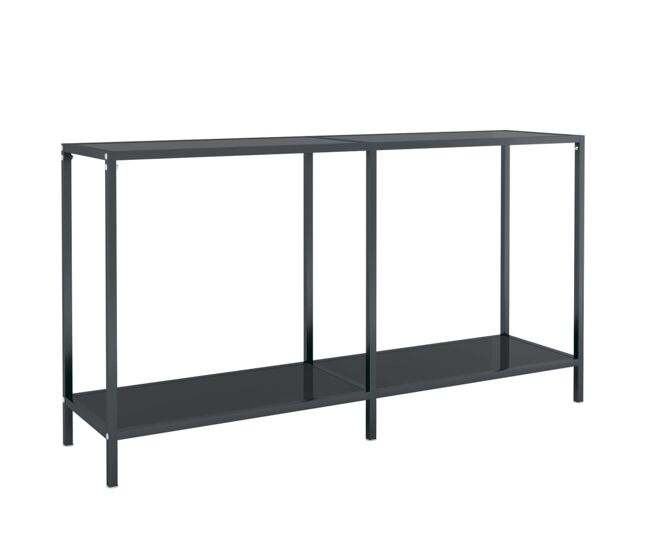 Mesa consola - mesa de entrada preto 140x35x75,5 cm vidro temperado