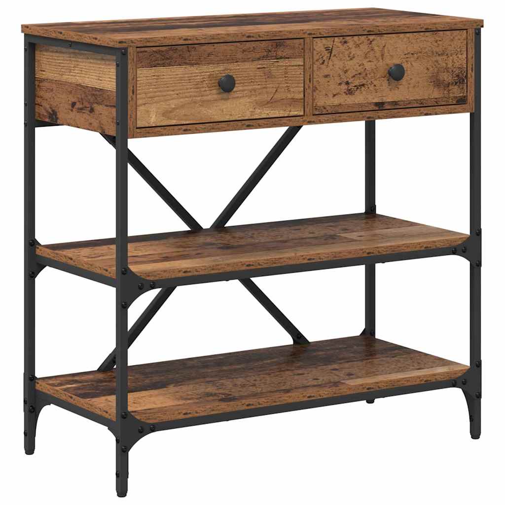 Mesa consola - mesa de entrada com gaveta madeira antiga madeira processada