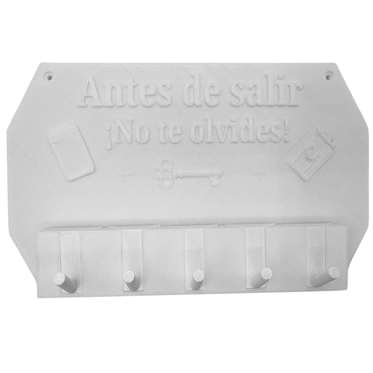 Well home - porta-chaves de parede "antes de sair, não se esqueça!" cor branco