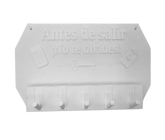 Well home - porta-chaves de parede "antes de sair, não se esqueça!" cor branco