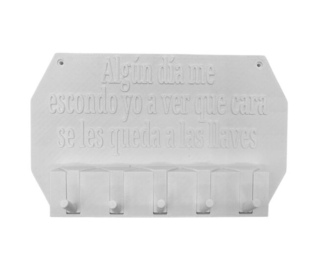 Well home - porta-chaves de parede "algum dia vou me esconder e ver como ficam as chaves" branco