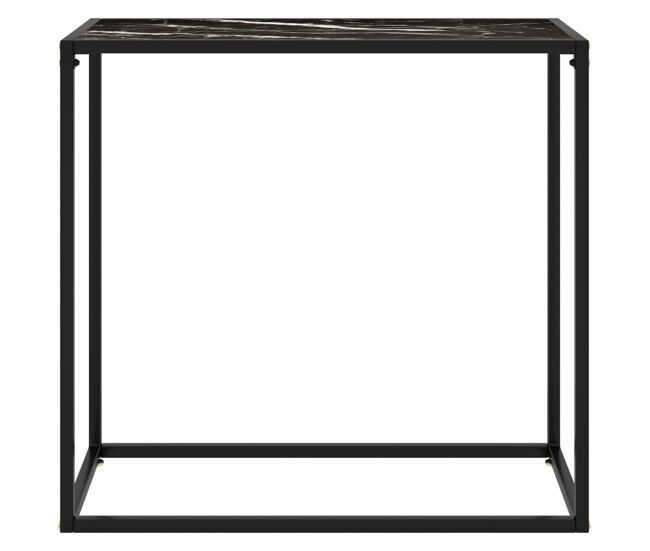 Mesa consola - mesa de entrada 80x35x75 cm vidro temperado preto