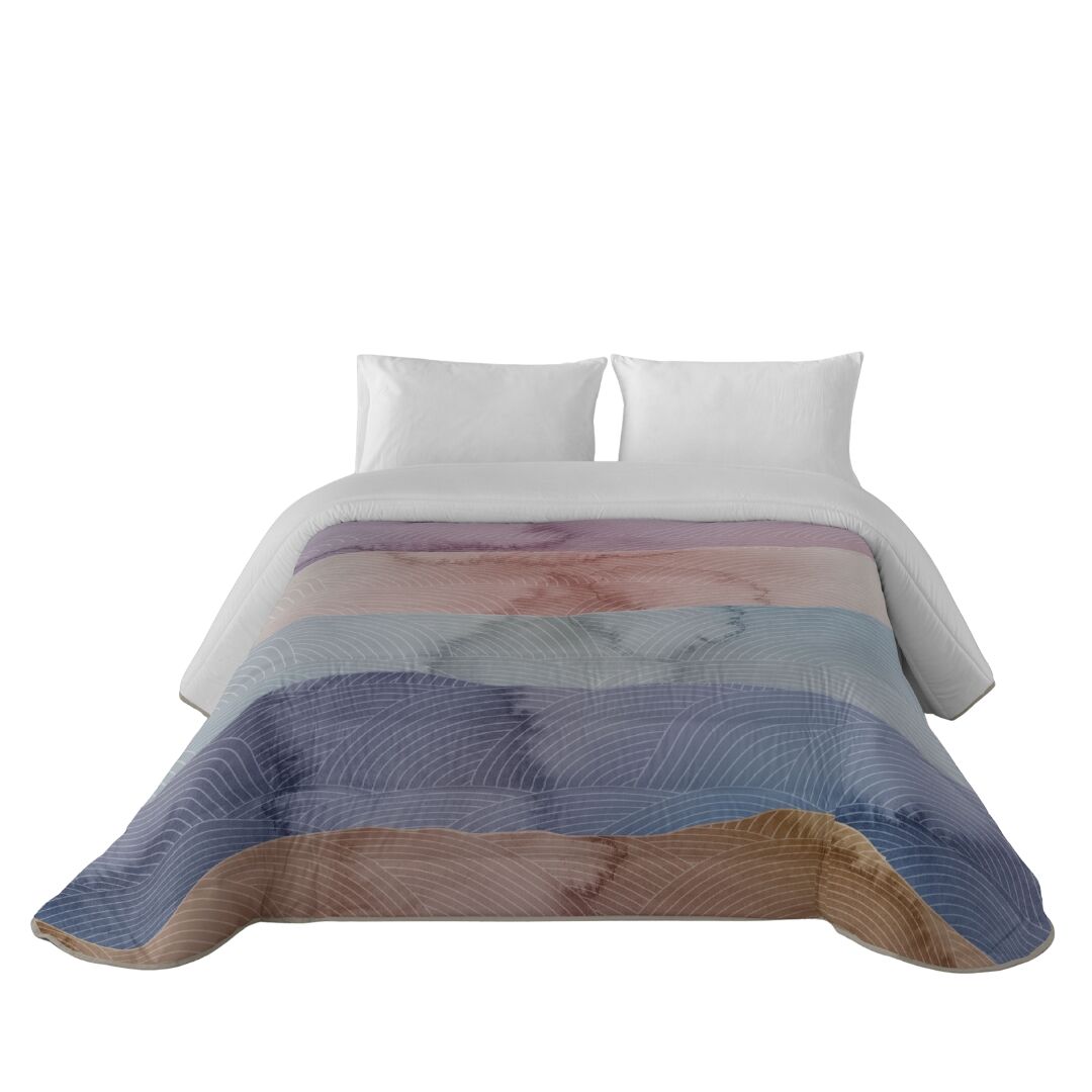Sandal - edredom nórdico estampado - ótimo conforto e acolchoamento extra macio - peso 300 gramas com toque de pena - cama 150 - azul oceano
