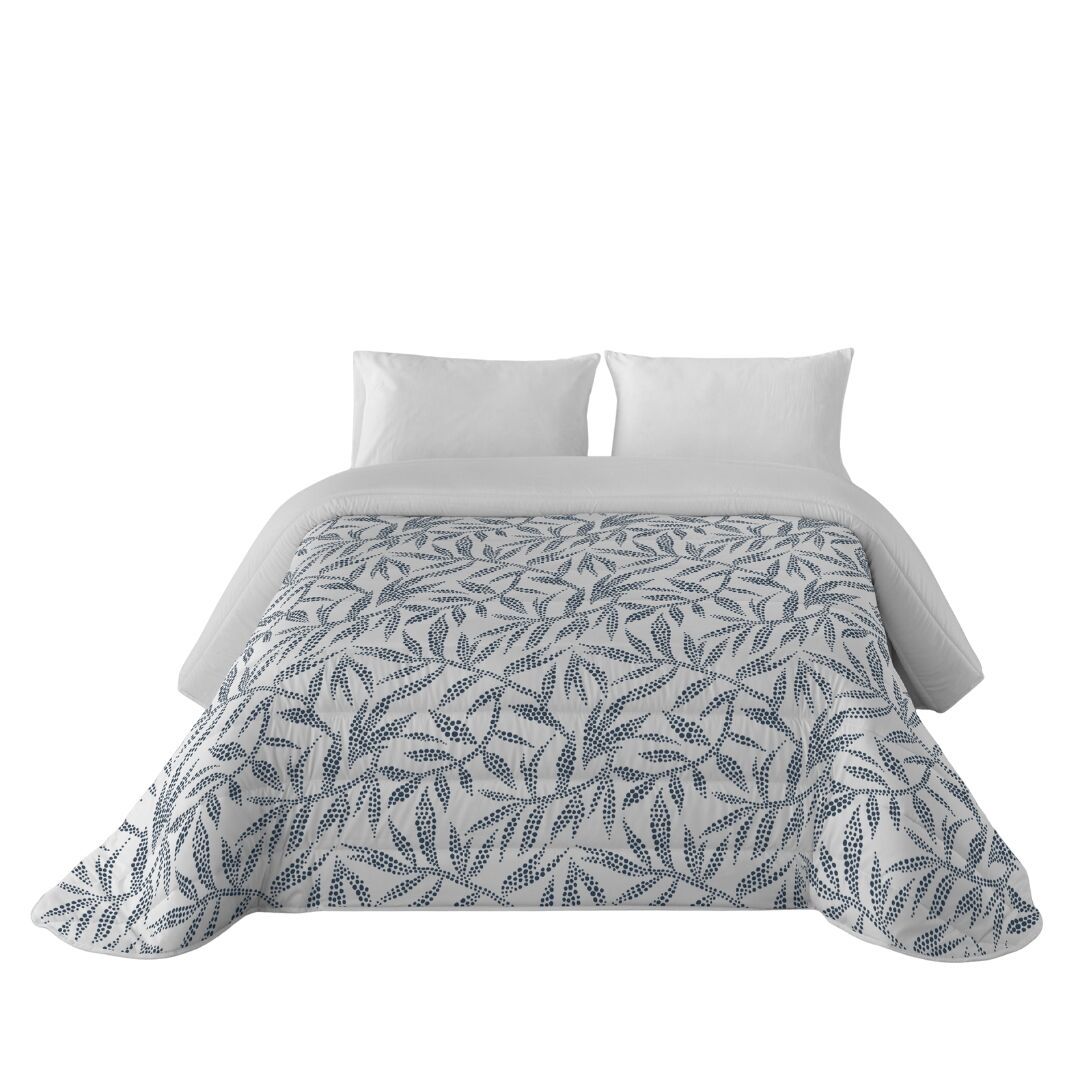 Sandal - capa de edredon estampada - ótimo conforto e acolchoamento extra macio - peso 300 gramas com toque de pena - cama 180 - wakia blue