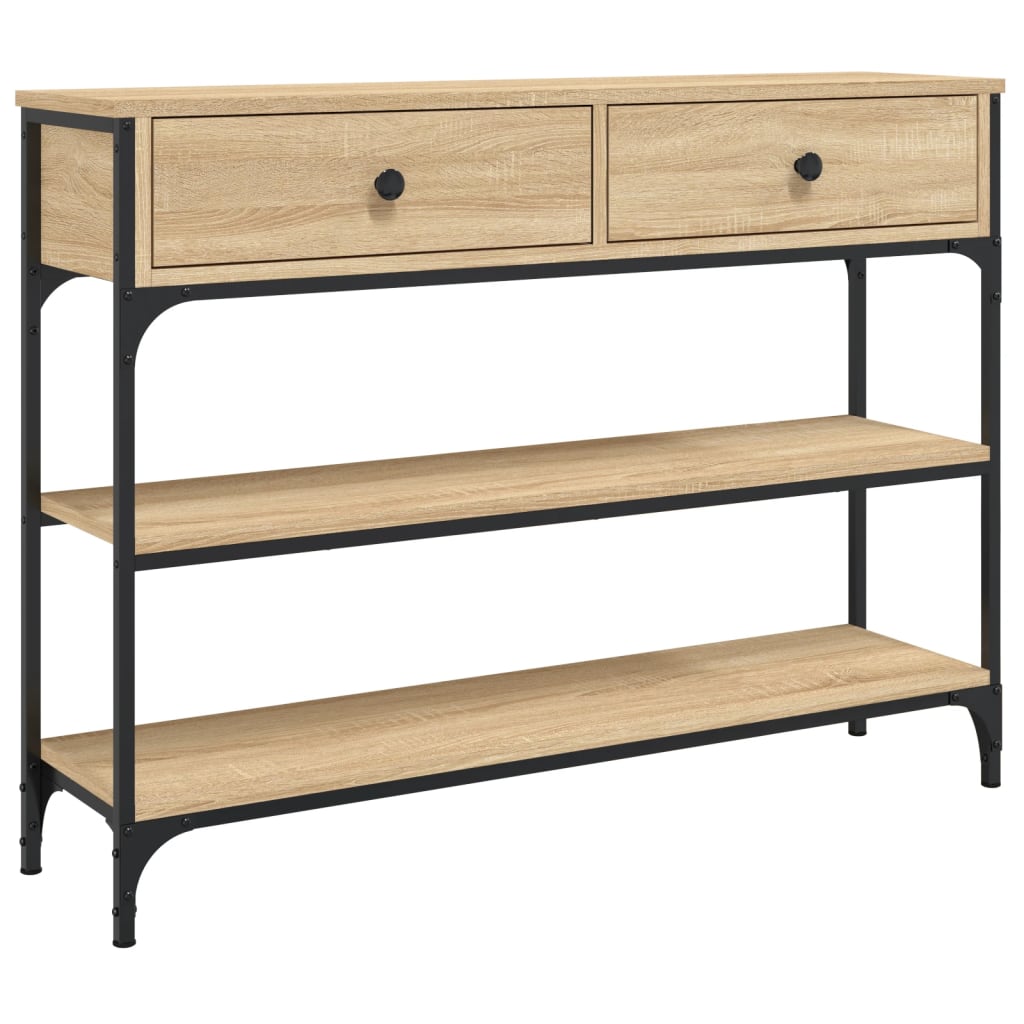 Mesa consola - mesa de entrada 100x25x75 cm derivados de madeira carvalho sonoma