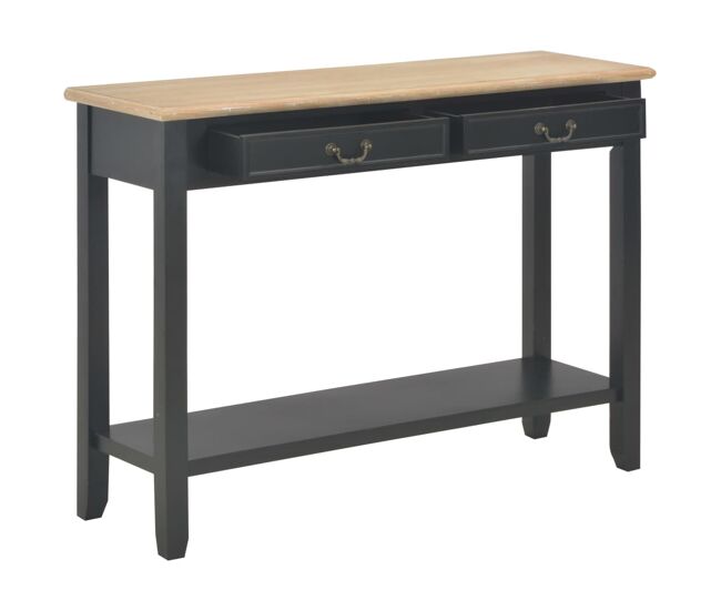 Mesa consola - mesa de entrada 110x35x80 cm madeira preto