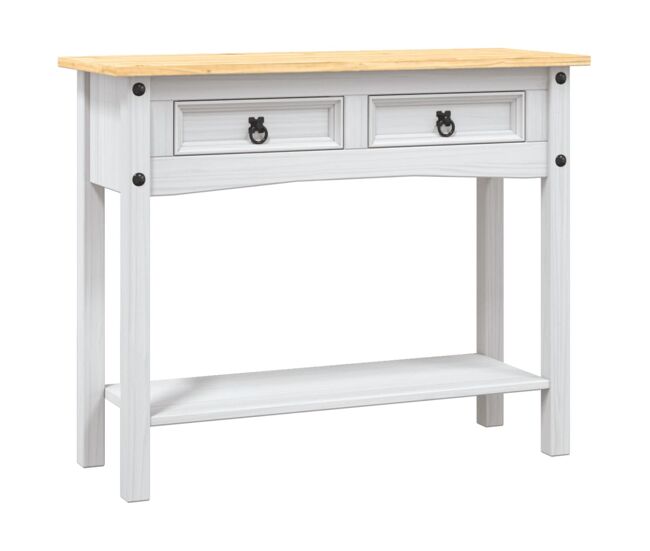 Mesa consola - mesa de entrada corona pinho mexicano 90x34,5x73 cm branco