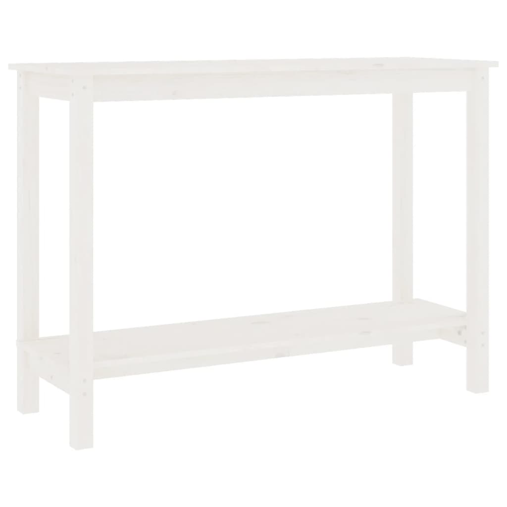 Mesa consola - mesa de entrada 110x40x80 cm pinho maciço branco