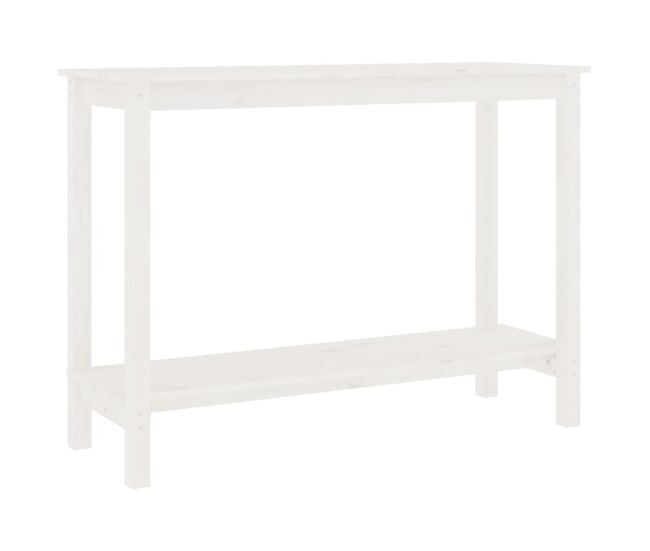 Mesa consola - mesa de entrada 110x40x80 cm pinho maciço branco