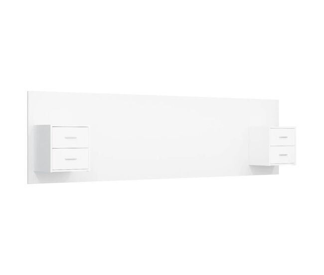 Cabeceira - cabeceira de cama cama + armários madeira processada branco