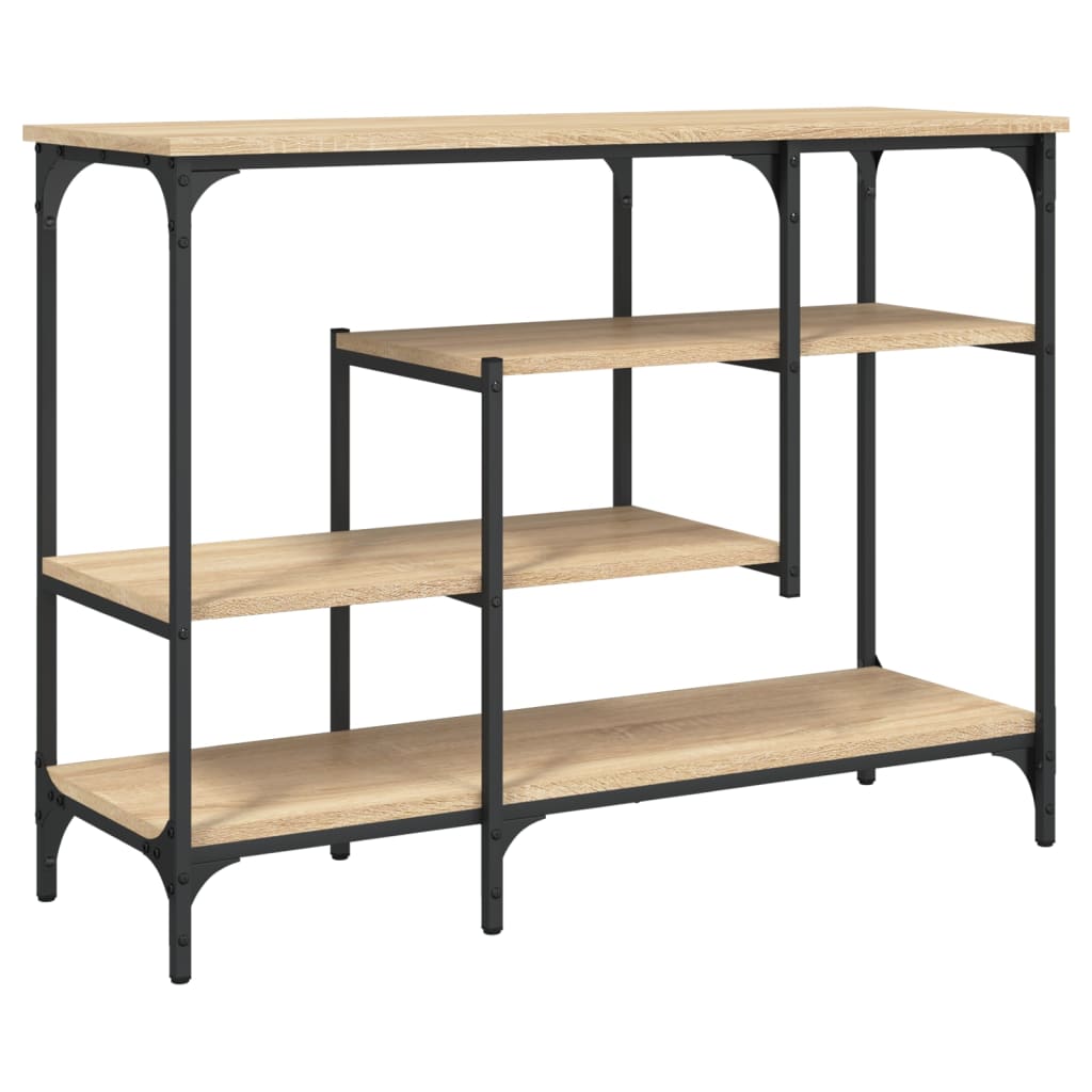 Mesa consola - mesa de entrada c/ prateleiras 100x35x75 cm carvalho sonoma