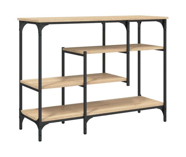 Mesa consola - mesa de entrada c/ prateleiras 100x35x75 cm carvalho sonoma