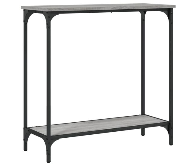 Mesa consola - mesa de entrada 75x30,5x75 cm derivados de madeira cinzento sonoma