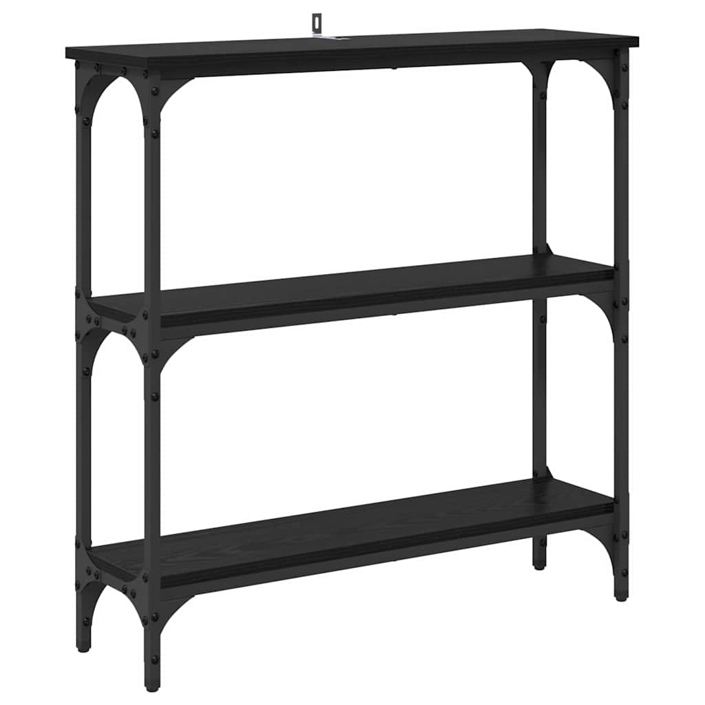 Mesa consola - mesa de entrada com prateleira carvalho preto 75 x 22.5 x 75 cm