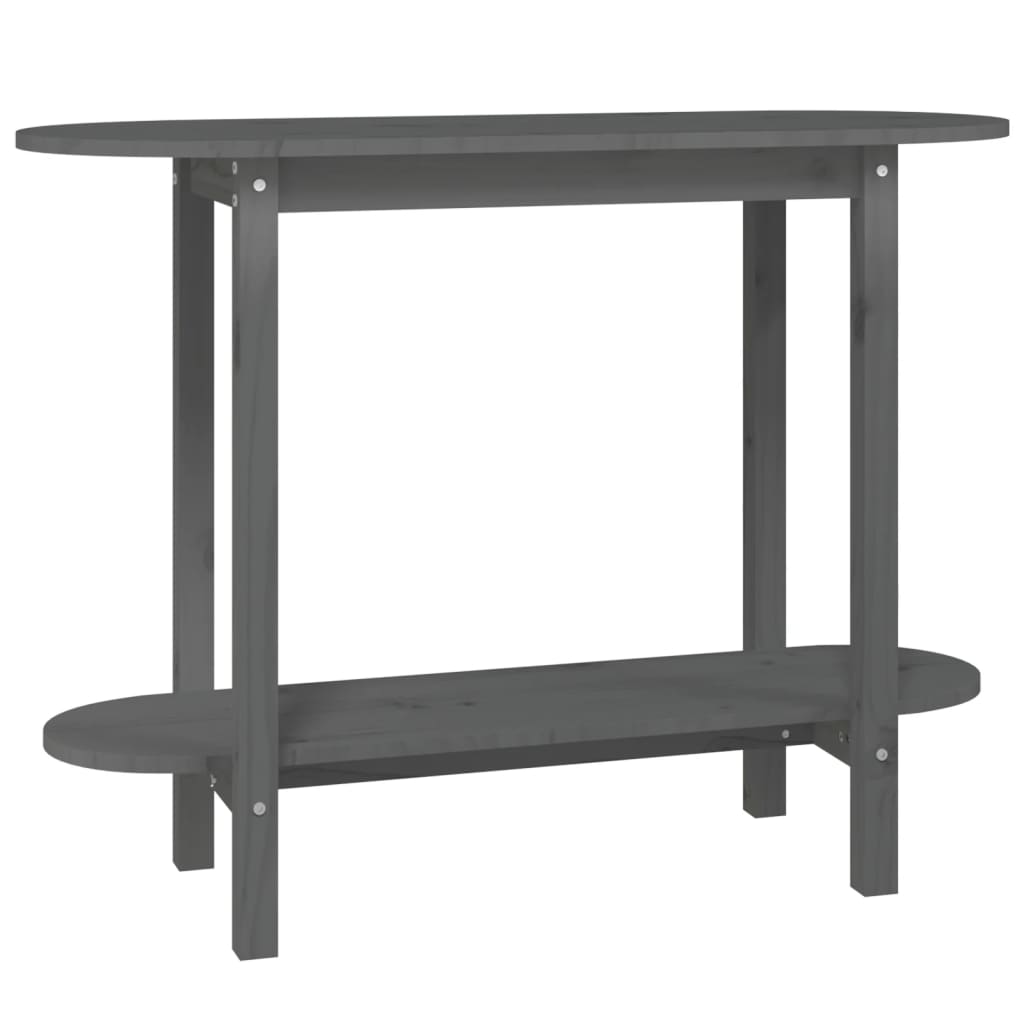 Mesa consola - mesa de entrada 110x40x80 cm madeira de pinho maciça cinzento