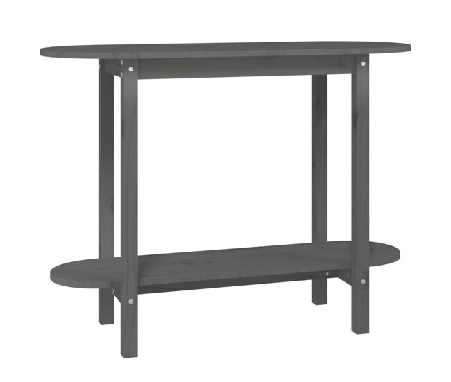 Mesa consola - mesa de entrada 110x40x80 cm madeira de pinho maciça cinzento