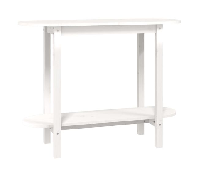 Mesa consola - mesa de entrada 110x40x80 cm pinho maciço branco