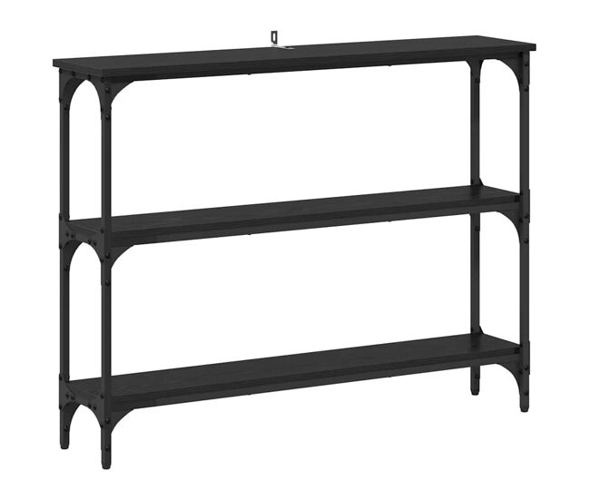 Mesa consola - mesa de entrada com prateleira carvalho preto 100 x 22.5 x 75 cm
