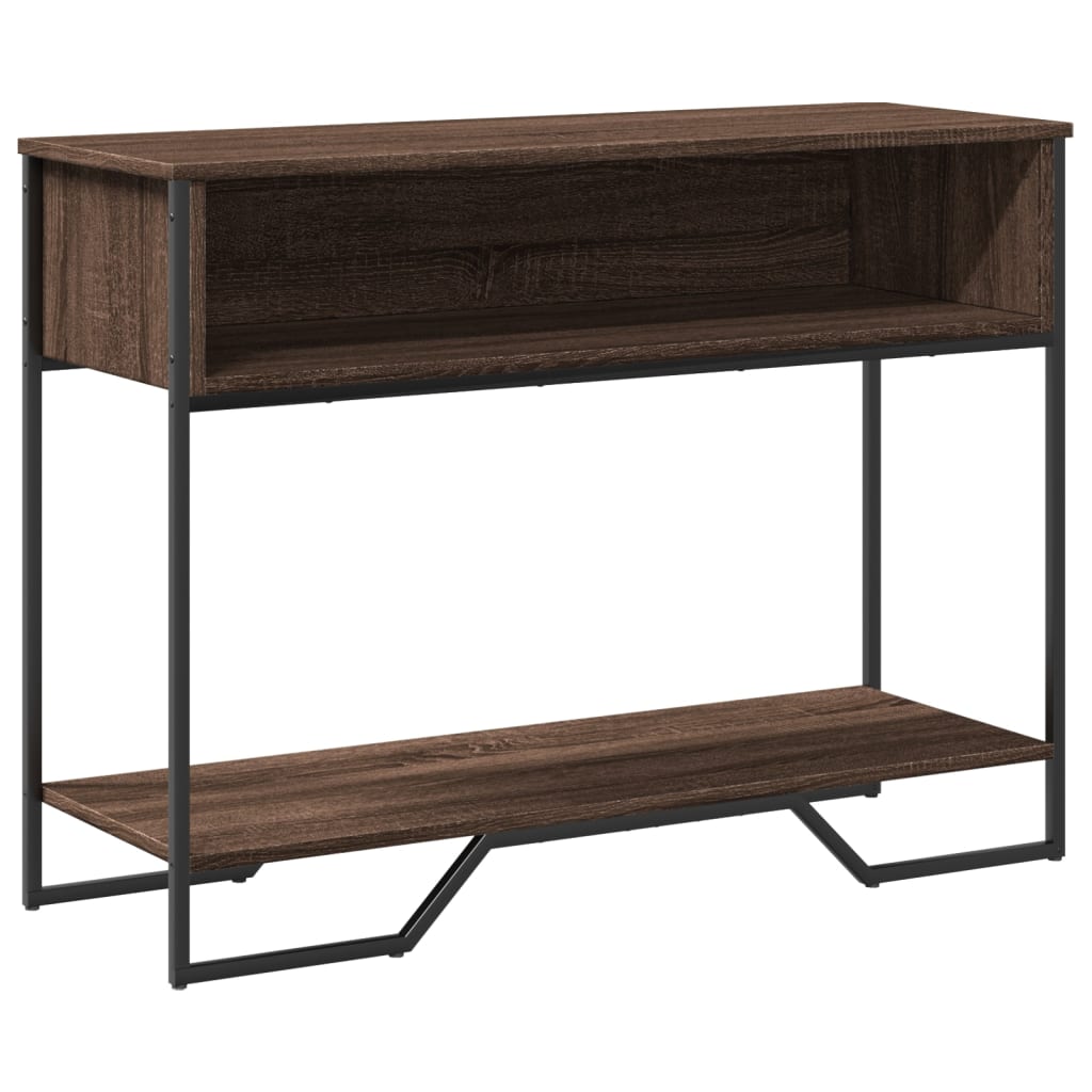 Mesa consola - mesa de entrada 100x35x74,5 cm derivados madeira carvalho castanho