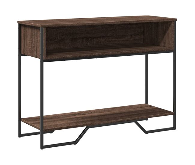 Mesa consola - mesa de entrada 100x35x74,5 cm derivados madeira carvalho castanho