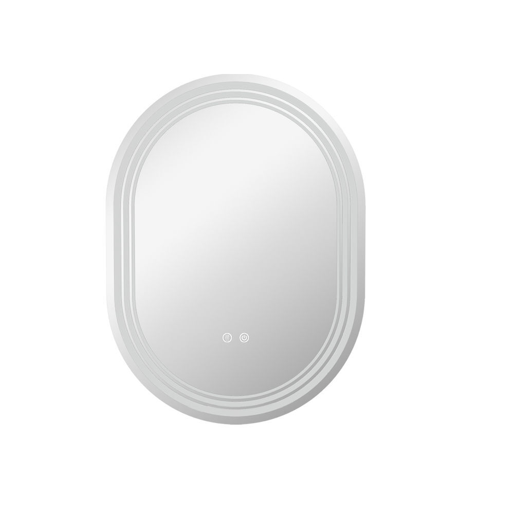 Kleankin espelho casa de banho com iluminação 70x50 cm espelho de parede com 3 cores de luz brilho ajustável função anti-embaciamento função memória interruptor tátil ip44 hotizontal ou vertical