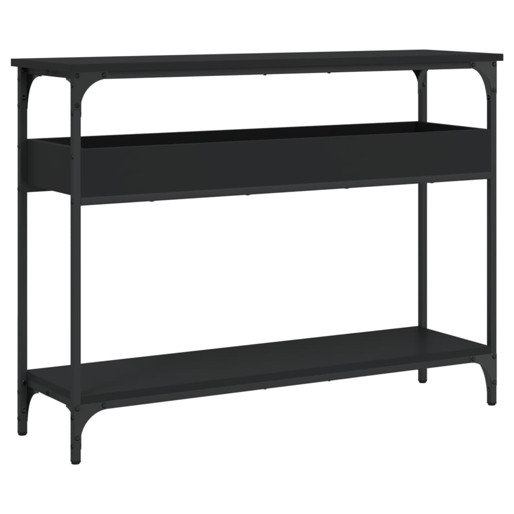Mesa consola - mesa de entrada c/ prateleira 100x29x75 cm derivados madeira preto