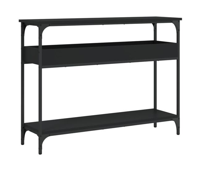 Mesa consola - mesa de entrada c/ prateleira 100x29x75 cm derivados madeira preto