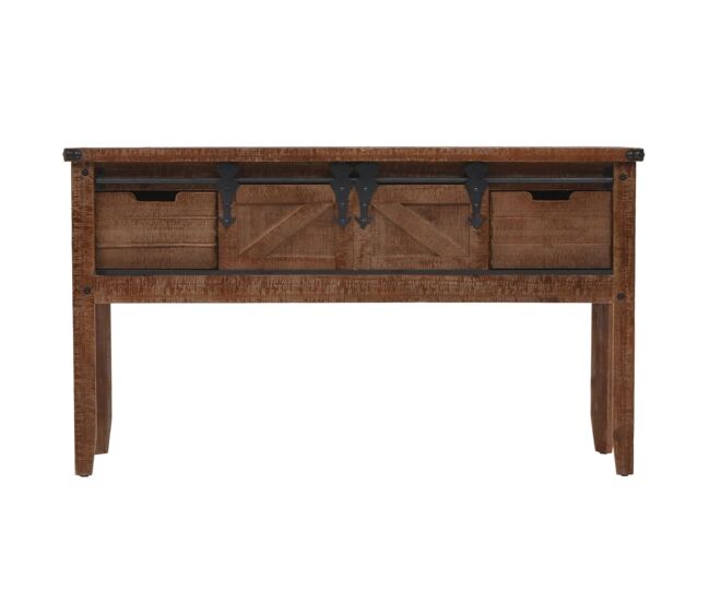 Mesa consola - mesa de entrada madeira de abeto maciça 131x35,5x75 cm castanho