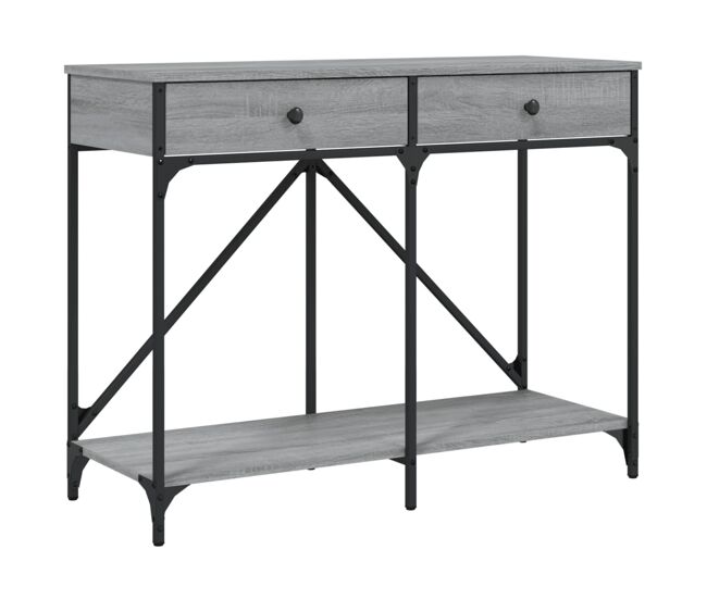 Mesa consola - mesa de entrada 100x39x78,5 cm derivados madeira cinzento sonoma