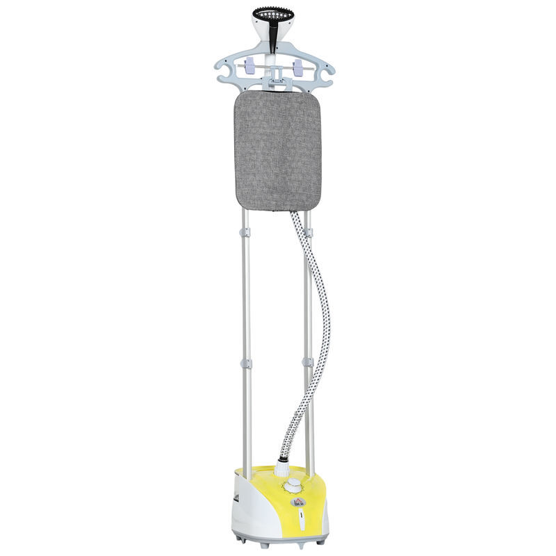 Homcom ferro de engomar a vapor para roupa 1800w temperatura ajustável em 11 níveis ferro de engomar vertical com barra dupla depósito de 2 l