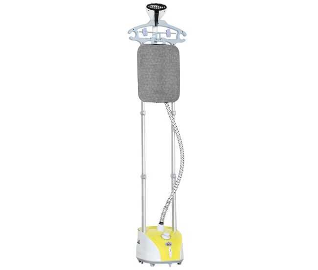 Homcom ferro de engomar a vapor para roupa 1800w temperatura ajustável em 11 níveis ferro de engomar vertical com barra dupla depósito de 2 l