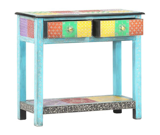 Mesa consola - mesa de entrada pintada à mão 80x35x75 cm mangueira maciça
