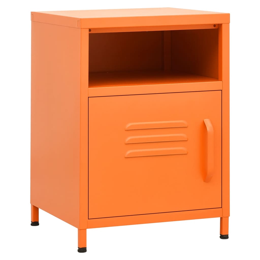 Mesa de cabeceira - mesinha de cabeceira 35x35x51 cm aço laranja