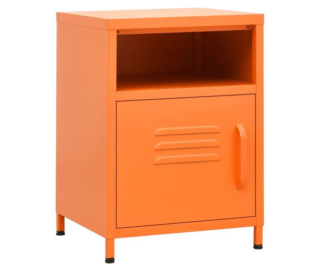 Mesa de cabeceira - mesinha de cabeceira 35x35x51 cm aço laranja